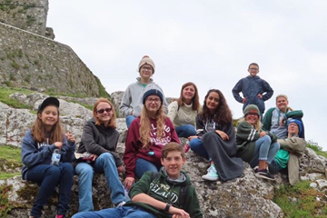 Tour group at Rock of Cashel